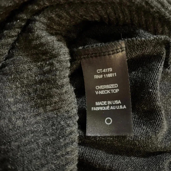 Anthropologie Amadi V Neck Oversized 1/2 Sleeve Preppy Classic Boho Grey Top Nwt - Picture 4 of 8